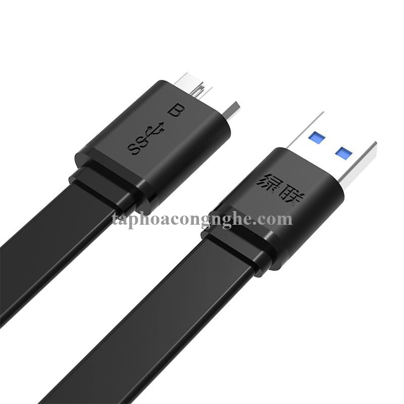 Ugreen 10853 0.5M màu Đen Cáp USB 3.0 sang MICRO USB 3.0 cho ổ cứng dáng dẹt US130 30010853